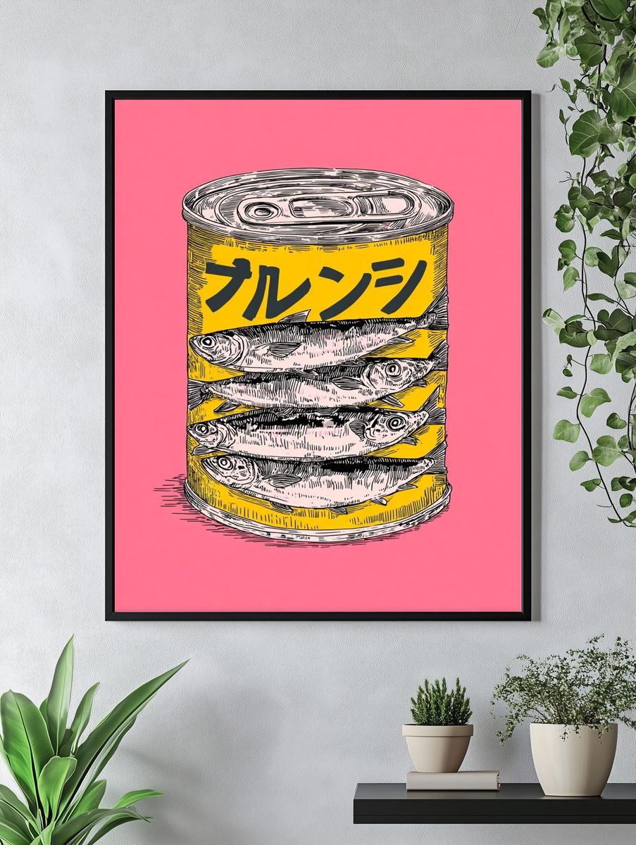 Canned Fish Pop-Art Poster. — room view 4
