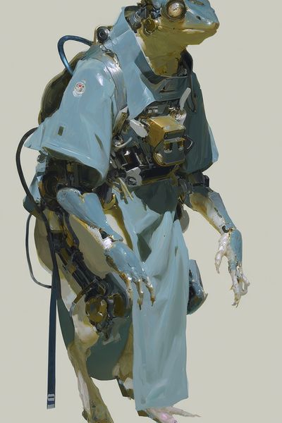 Cybernetic Frog Portrait Print. poster