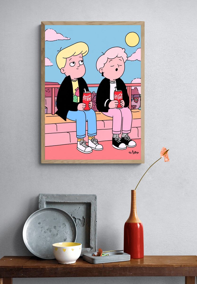 Chill Friends — Cartoon Print. — room view 3