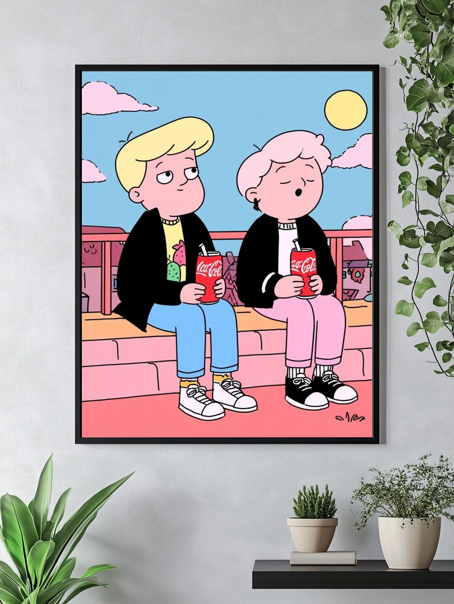 Chill Friends — Cartoon Print. — room view 4
