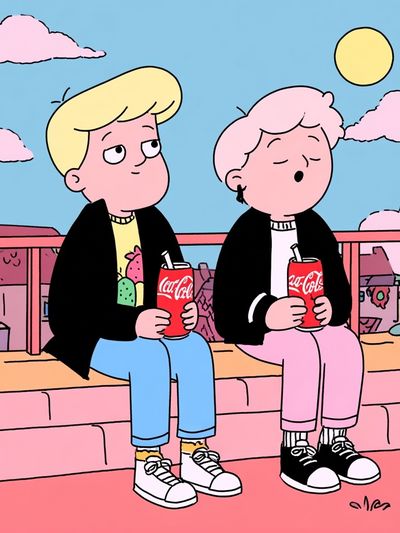 Chill Friends — Cartoon Print. poster
