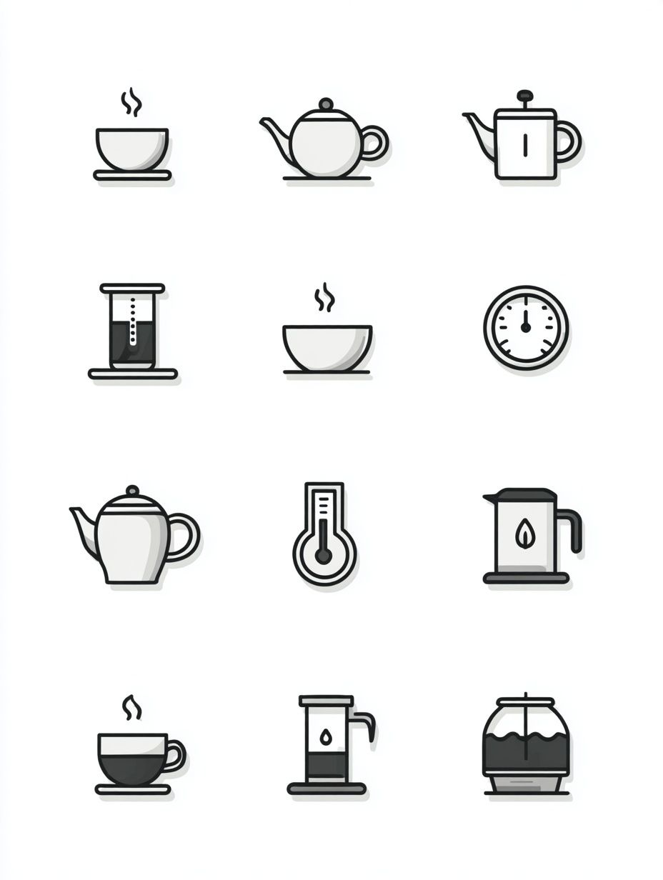 Coffee Brewing Tools — Minimalist Print. poster — food-drink art