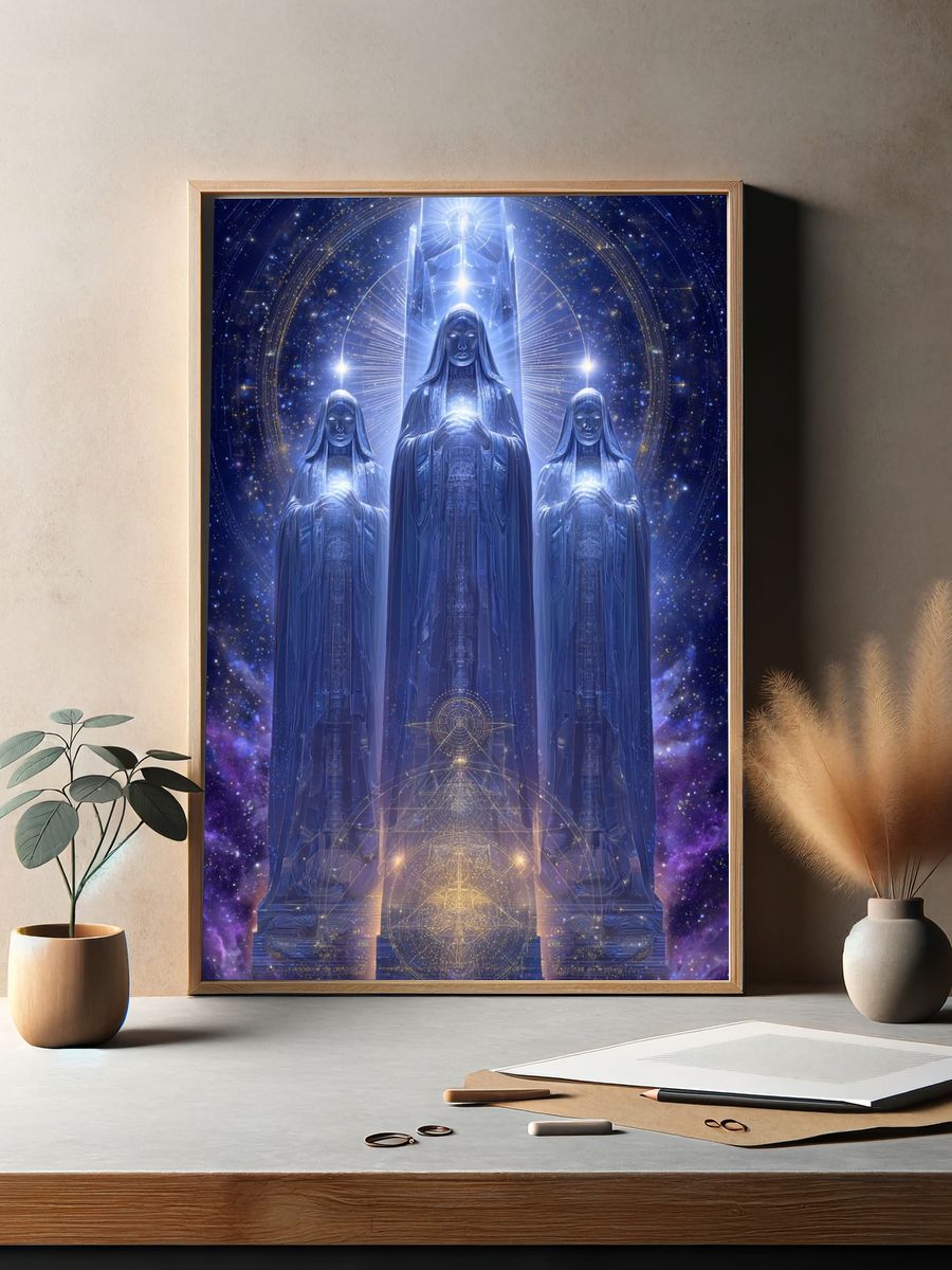 Celestial Guardians — Digital Art Print. — room view 2