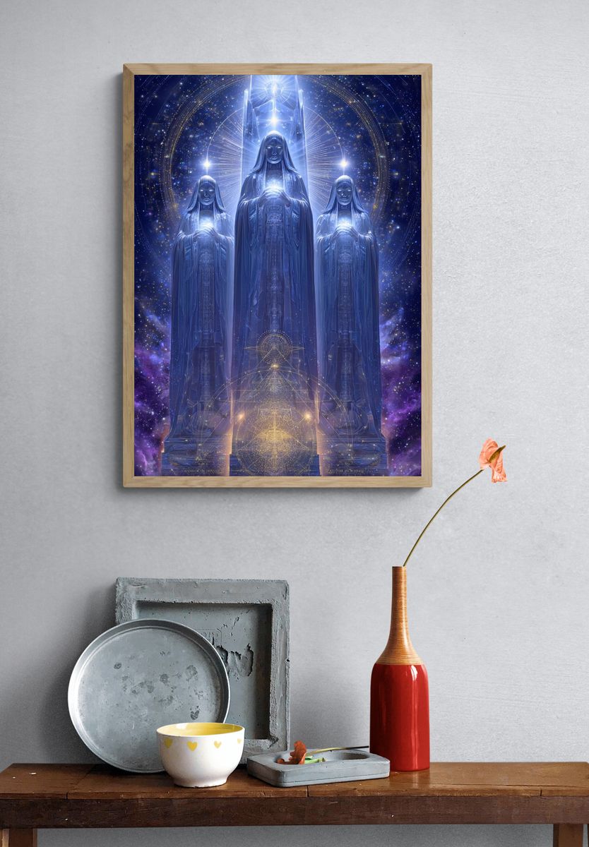 Celestial Guardians — Digital Art Print. — room view 3