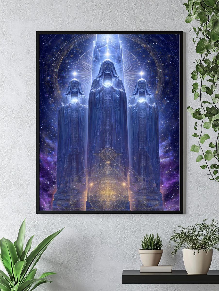 Celestial Guardians — Digital Art Print. — room view 4