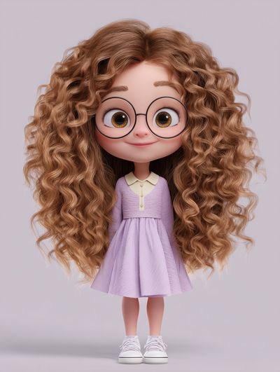 Cute Cartoon Girl Illustration Poster. poster