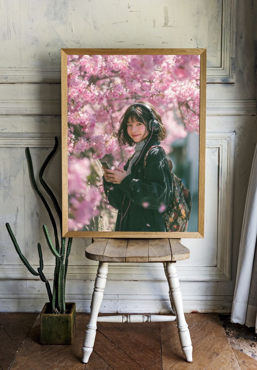 Cherry Blossom Girl Photography Poster. — room view 1