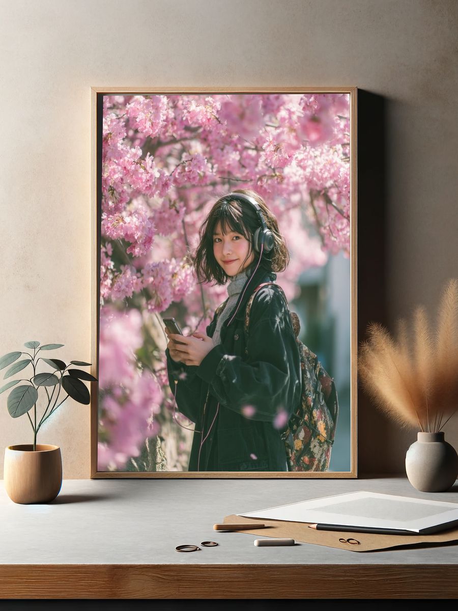 Cherry Blossom Girl Photography Poster. — room view 2
