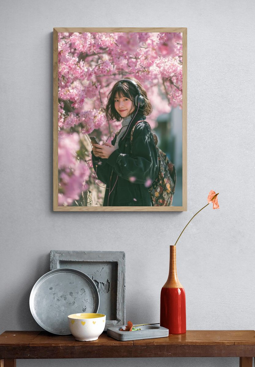 Cherry Blossom Girl Photography Poster. — room view 3
