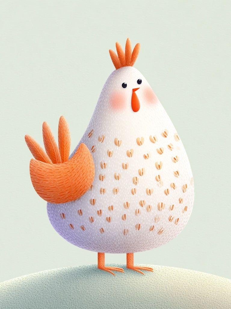 Cute Chicken Illustration Poster. poster detail
