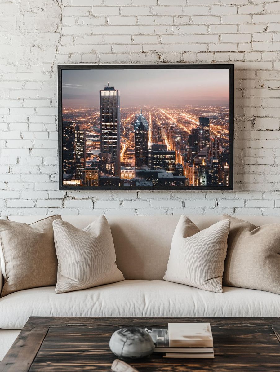 Gray high-rise building night. Original. — room view 1