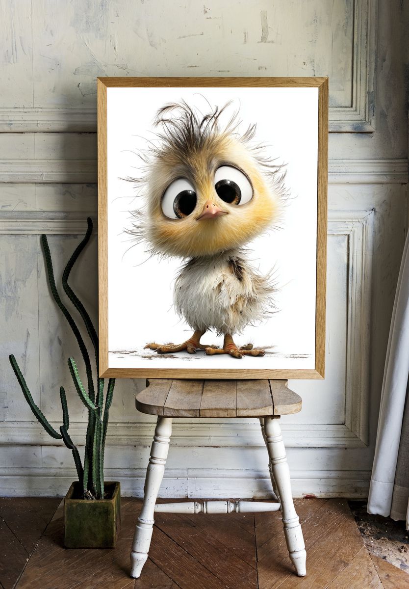 Cute Chick Illustration Poster. — room view 1