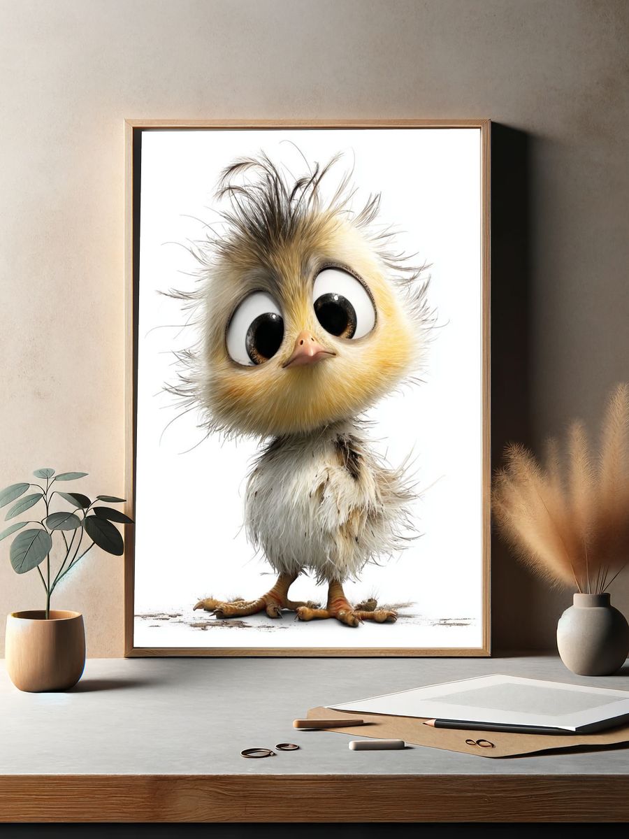 Cute Chick Illustration Poster. — room view 2