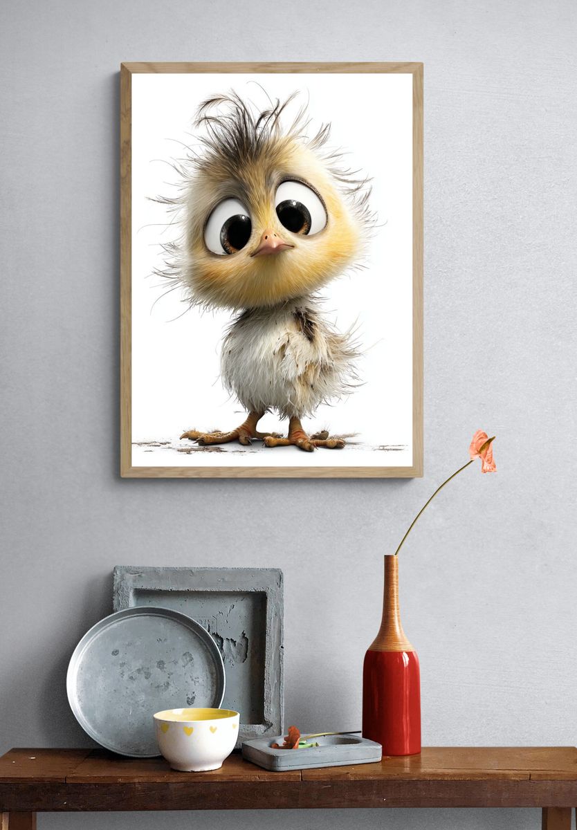 Cute Chick Illustration Poster. — room view 3