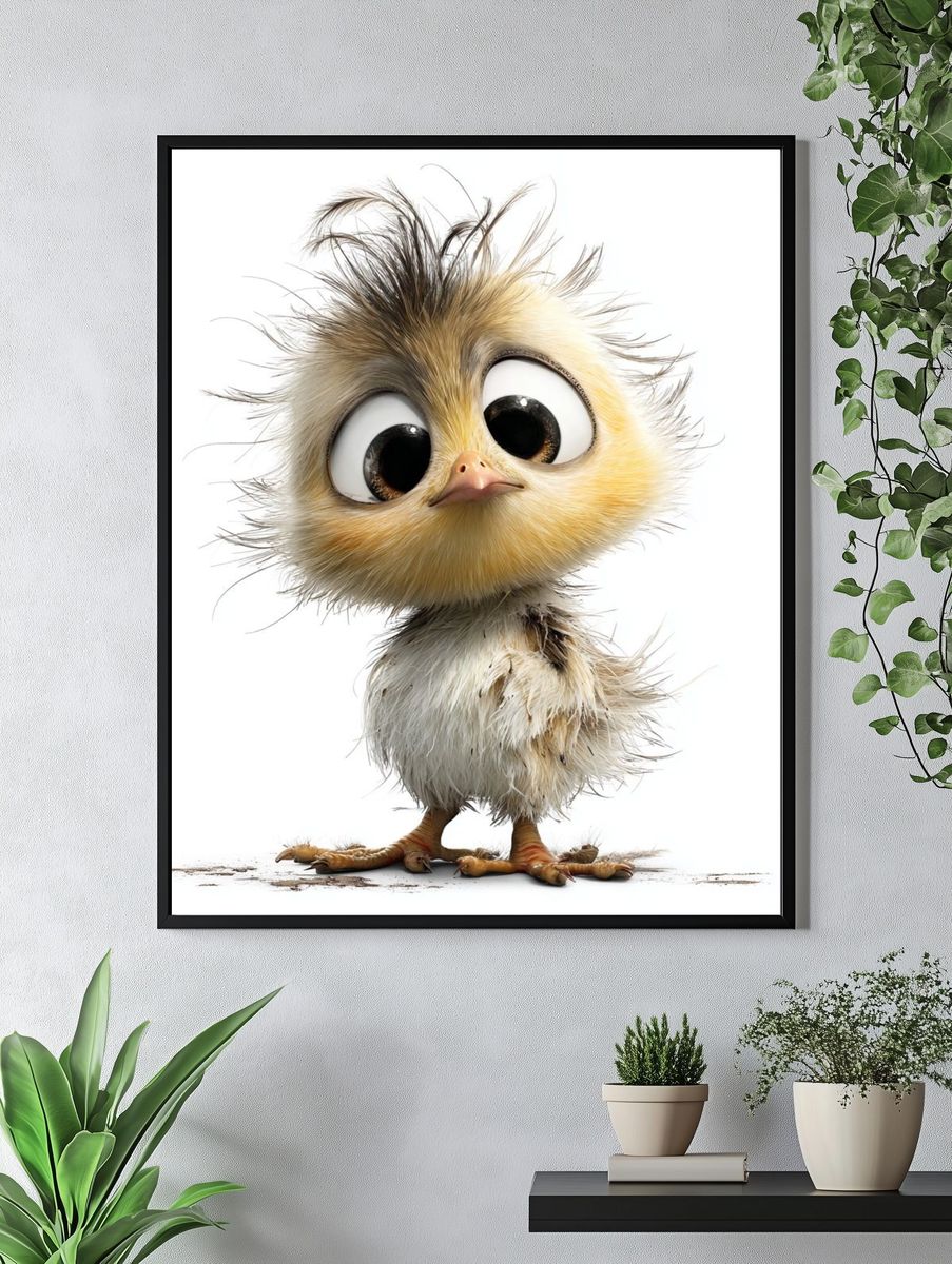 Cute Chick Illustration Poster. — room view 4