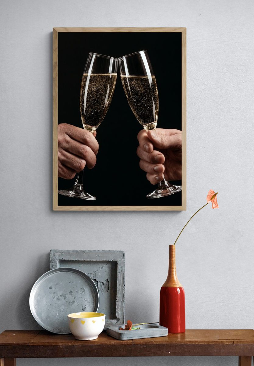 Champagne Toast Photography Poster. — room view 3