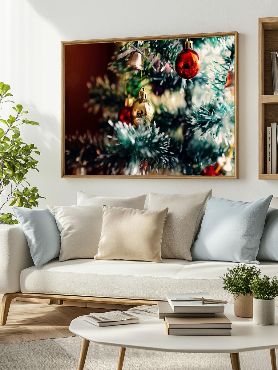 Bauble balls hang Christmas tree. — room view 2