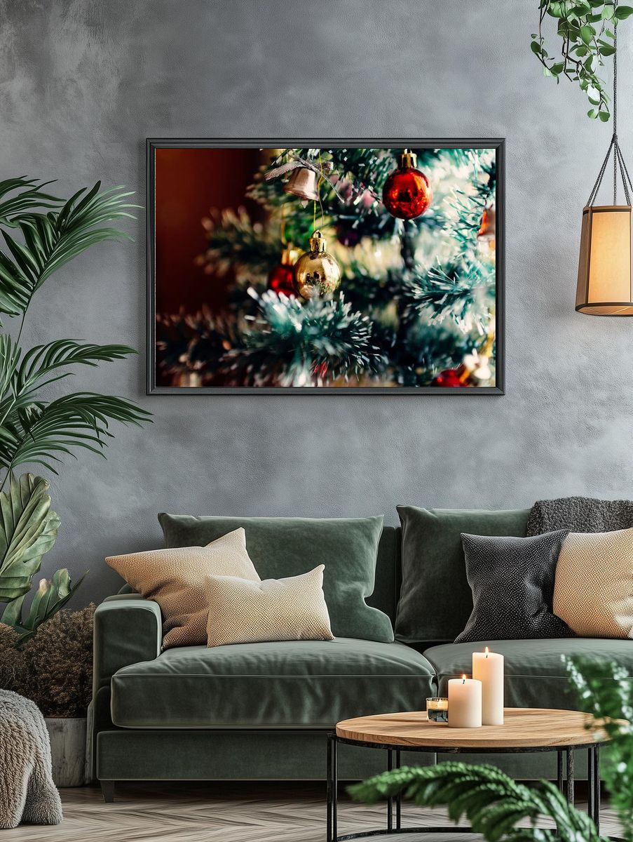 Bauble balls hang Christmas tree. — room view 4