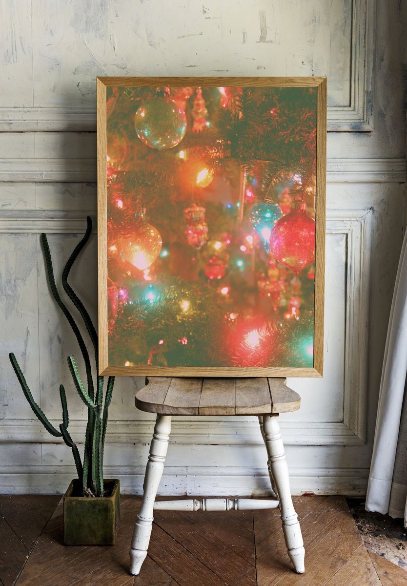 Christmas Tree Lights Photography Poster. room preview