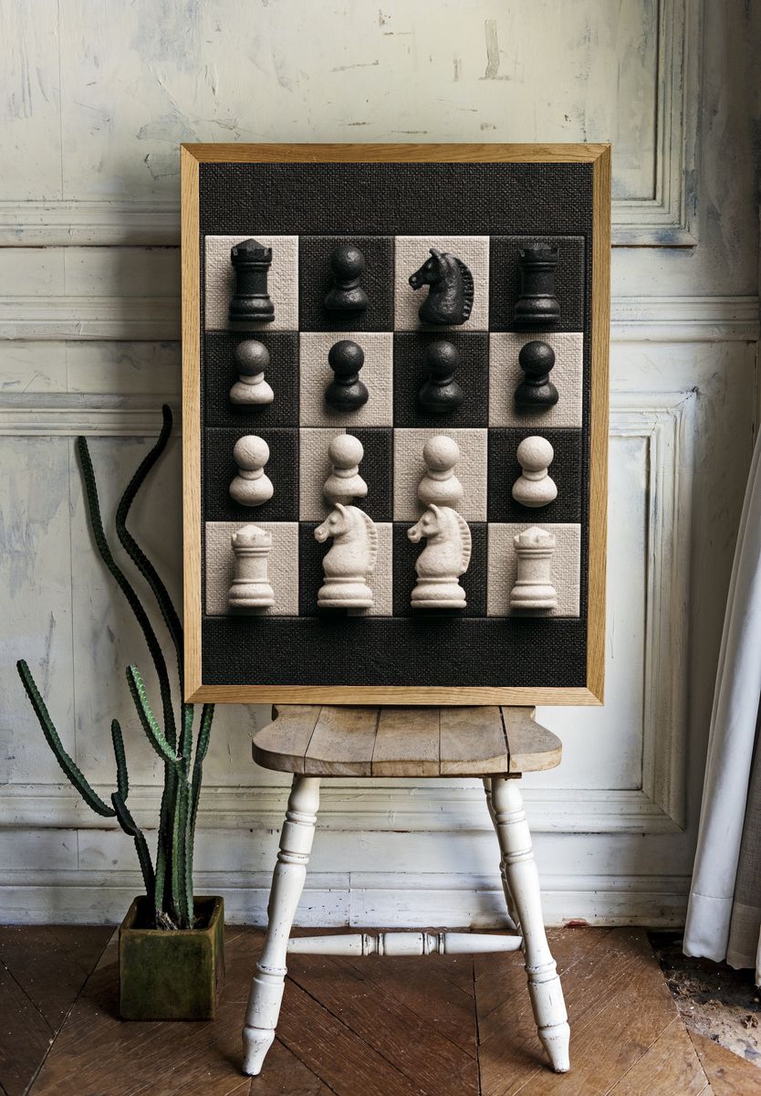 Chessboard Still Life Photography Poster. room preview