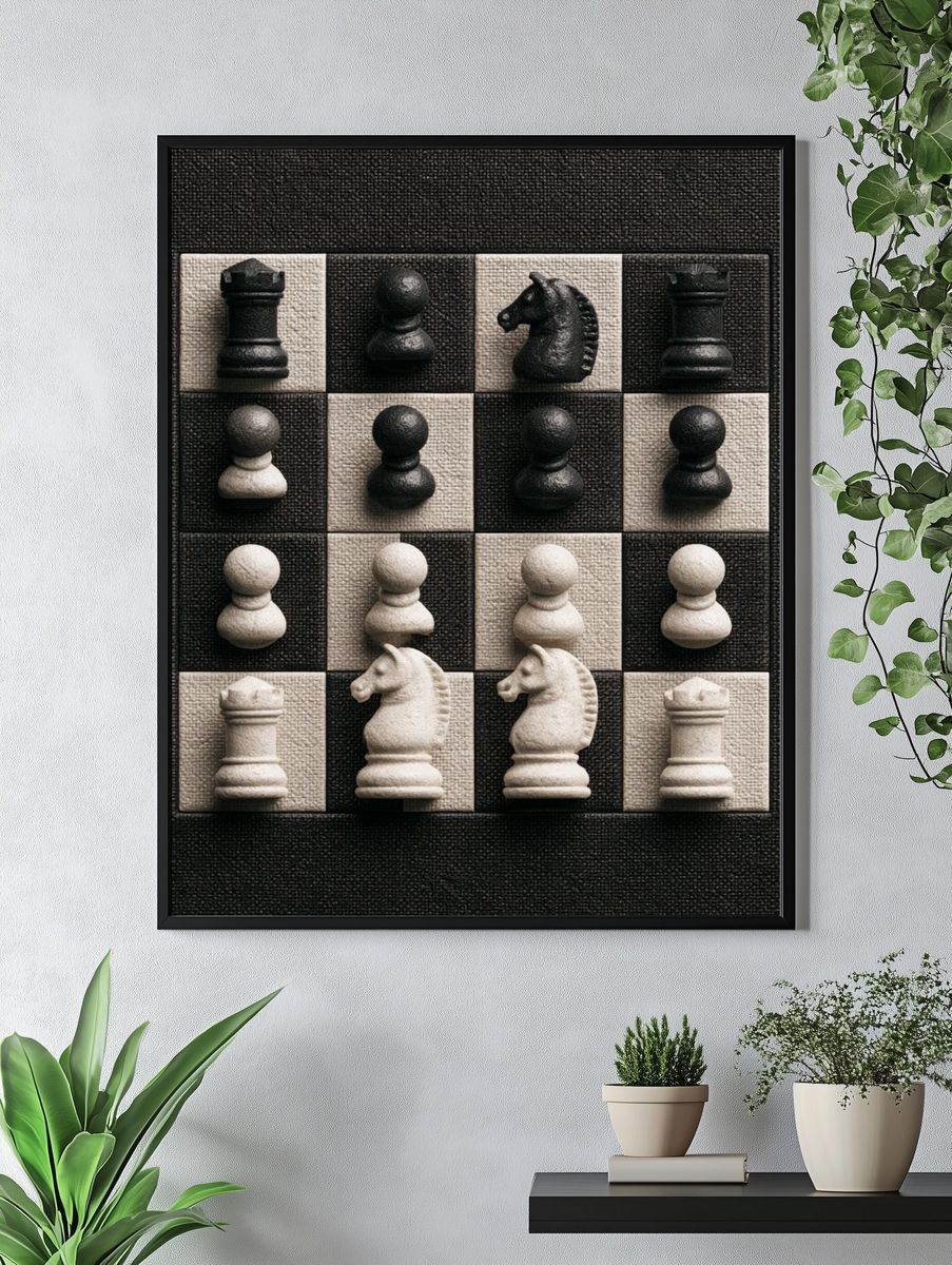 Chessboard Still Life Photography Poster. — room view 4