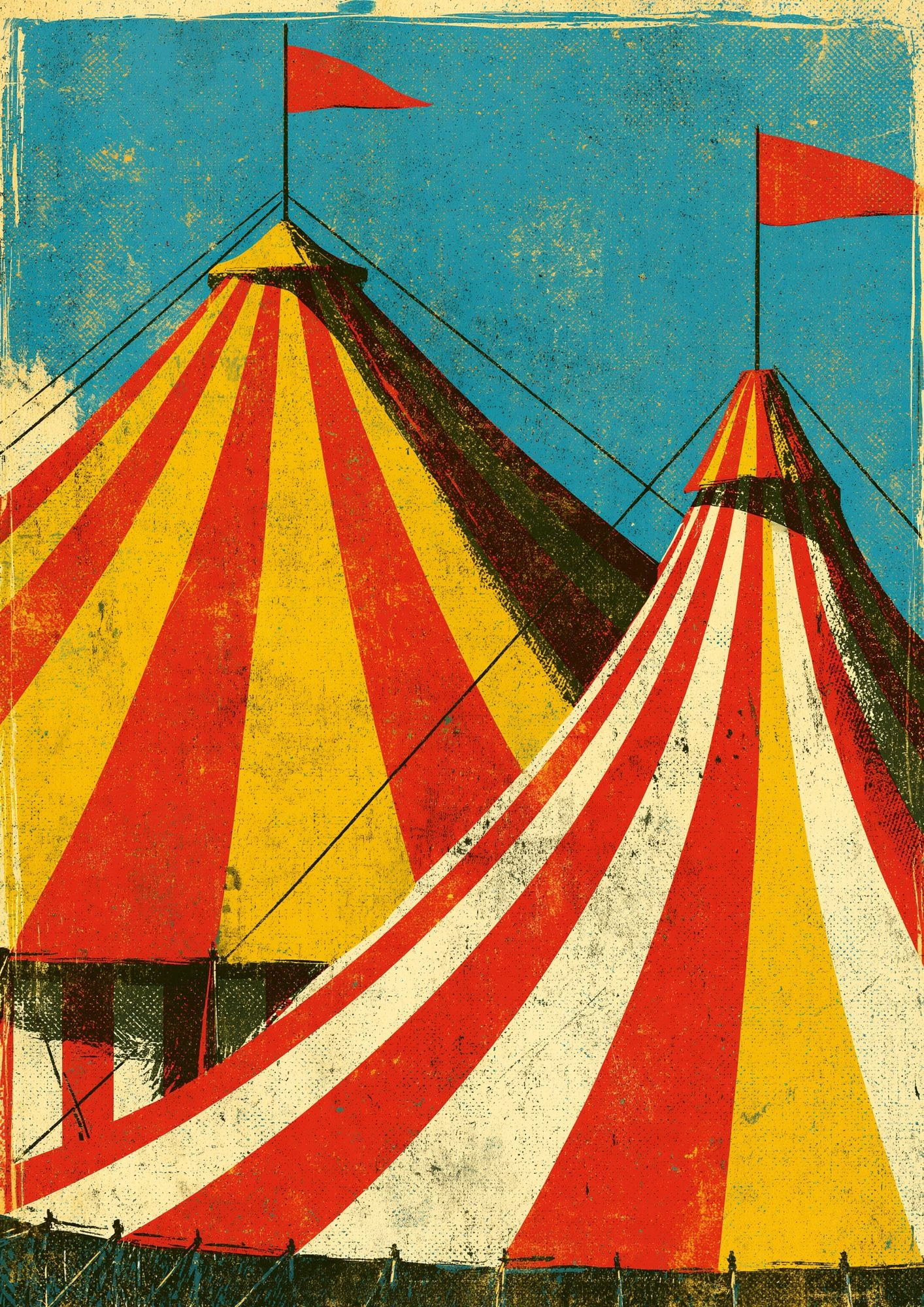 Circus Tents Vintage Poster. poster — vintage art
