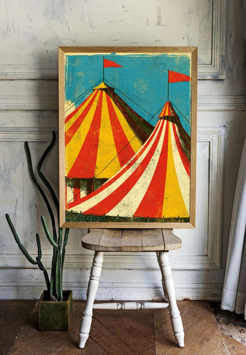 Circus Tents Vintage Poster. room preview