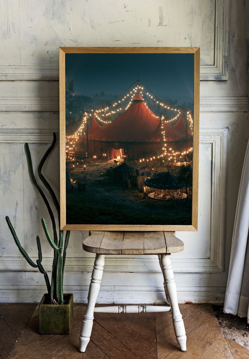 Circus Tent at Night Poster. room preview