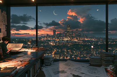 City Skyline Studio Night Print. poster