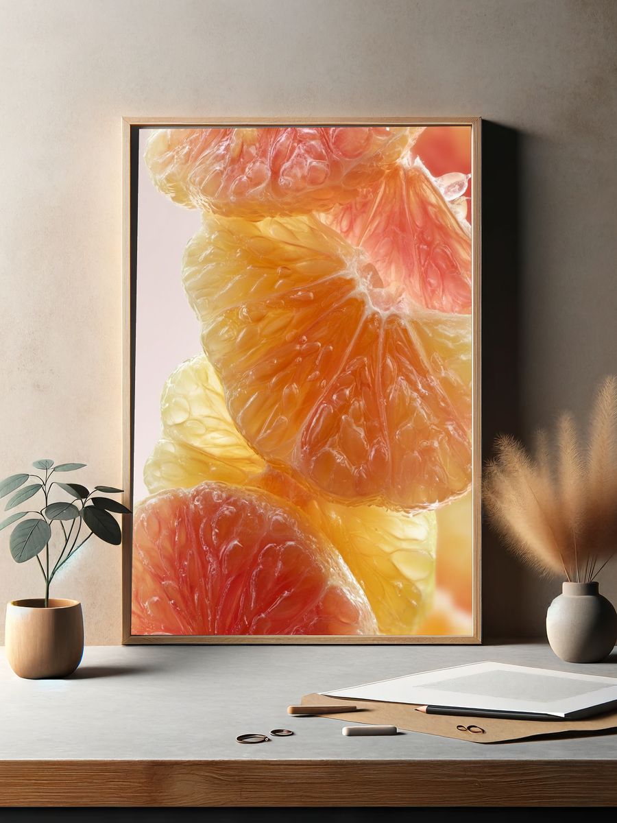 Citrus Slices Abstract Print. — room view 2