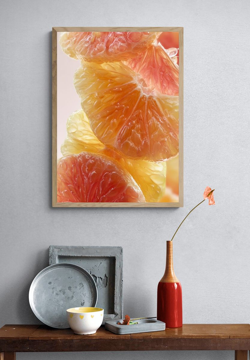 Citrus Slices Abstract Print. — room view 3