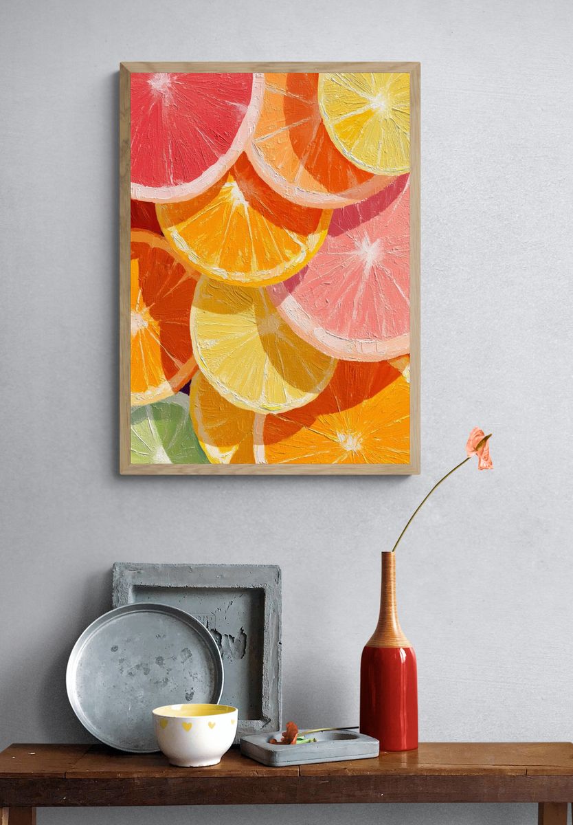 Citrus Slices Colorful Print. — room view 3