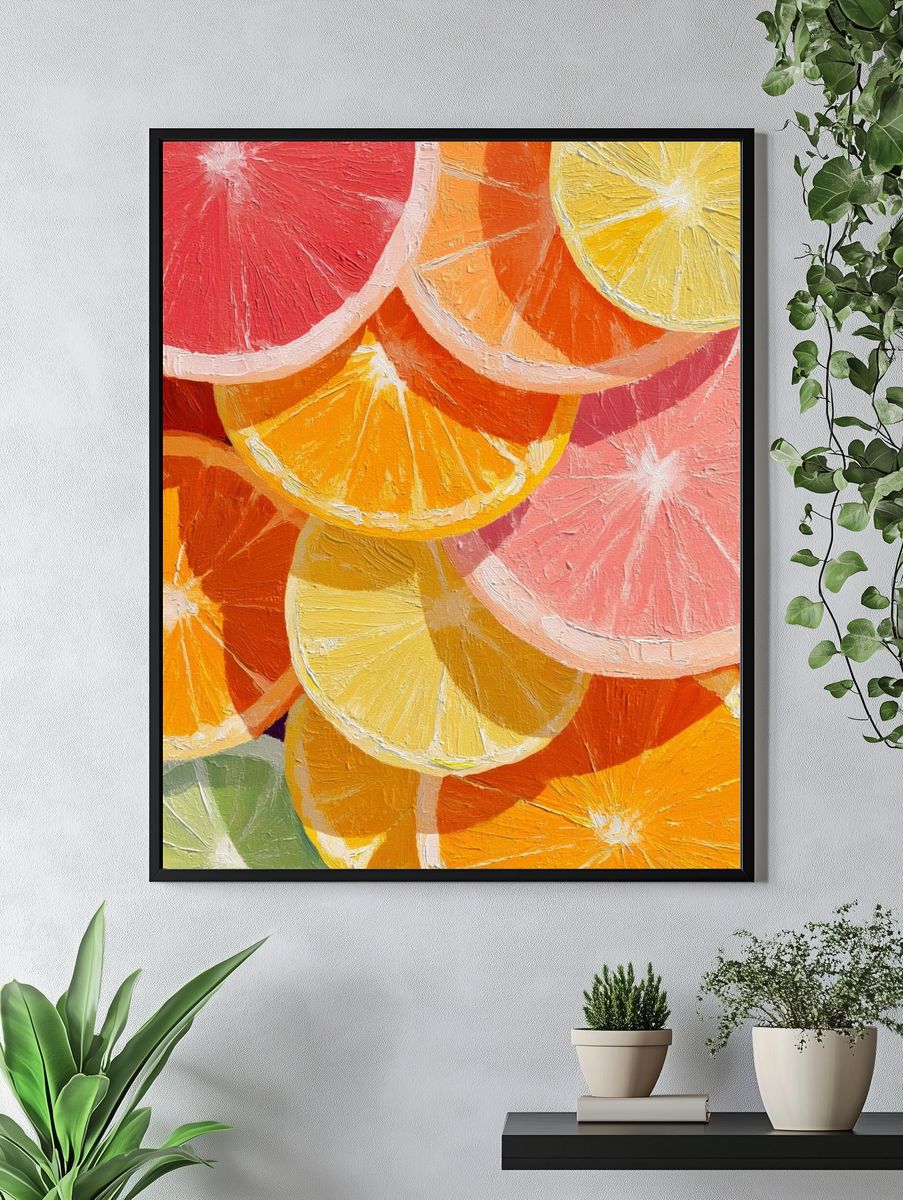 Citrus Slices Colorful Print. — room view 4