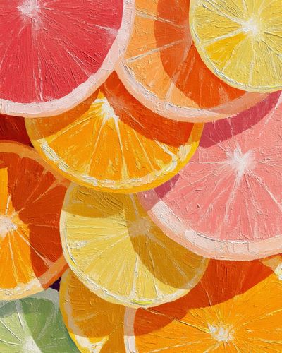 Citrus Slices Colorful Print.