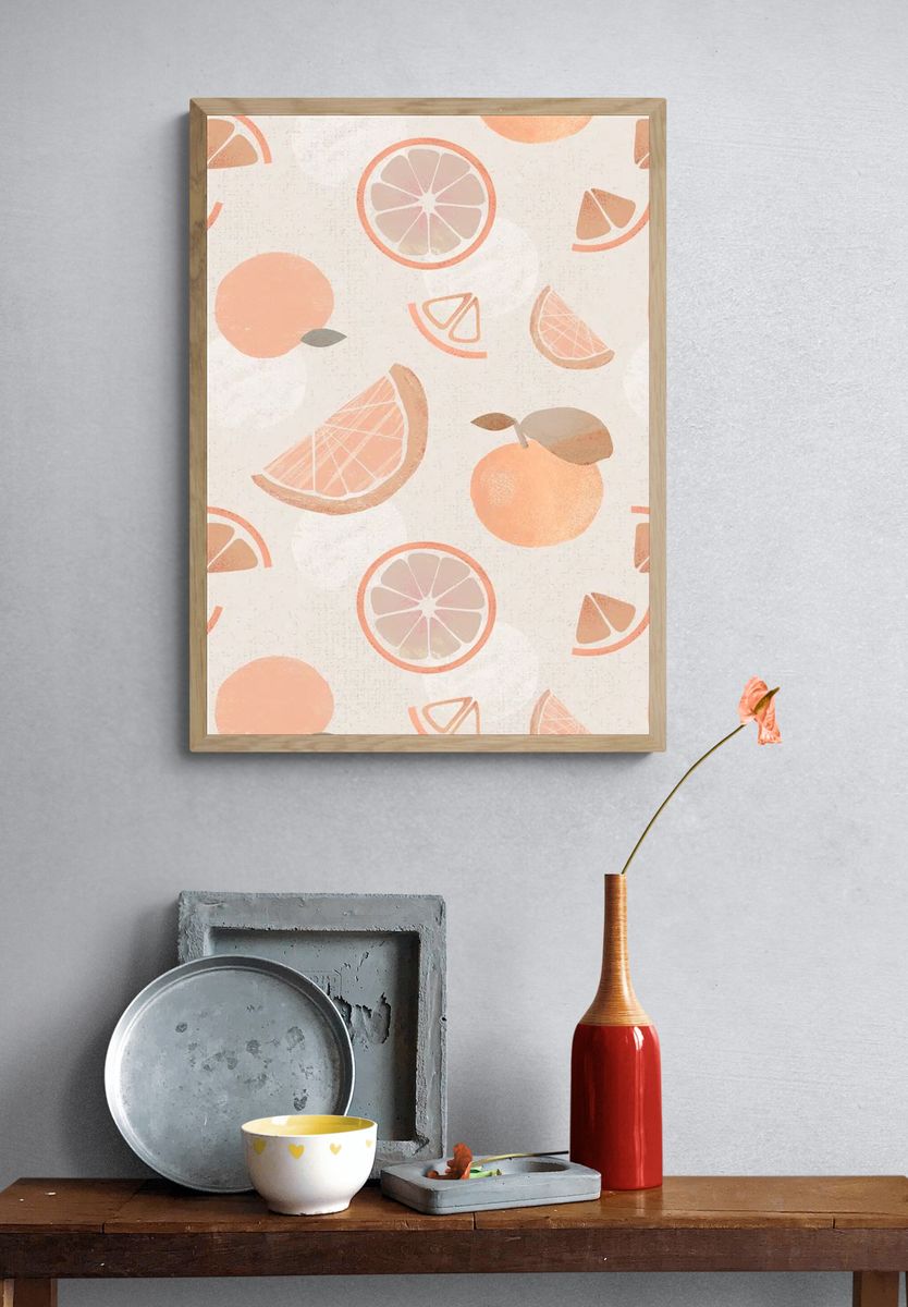 Citrus Fruits — Watercolor Print. — room view 3