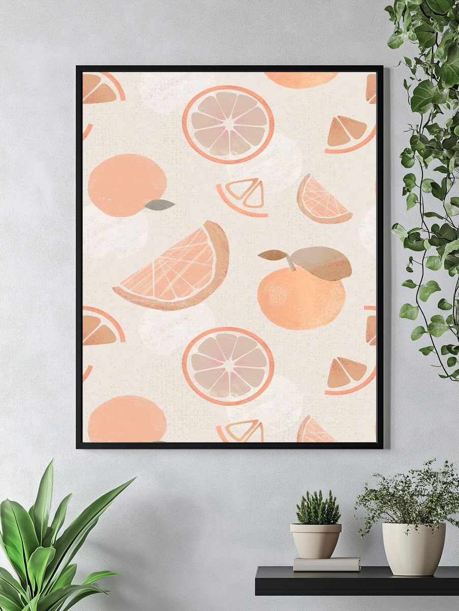 Citrus Fruits — Watercolor Print. — room view 4