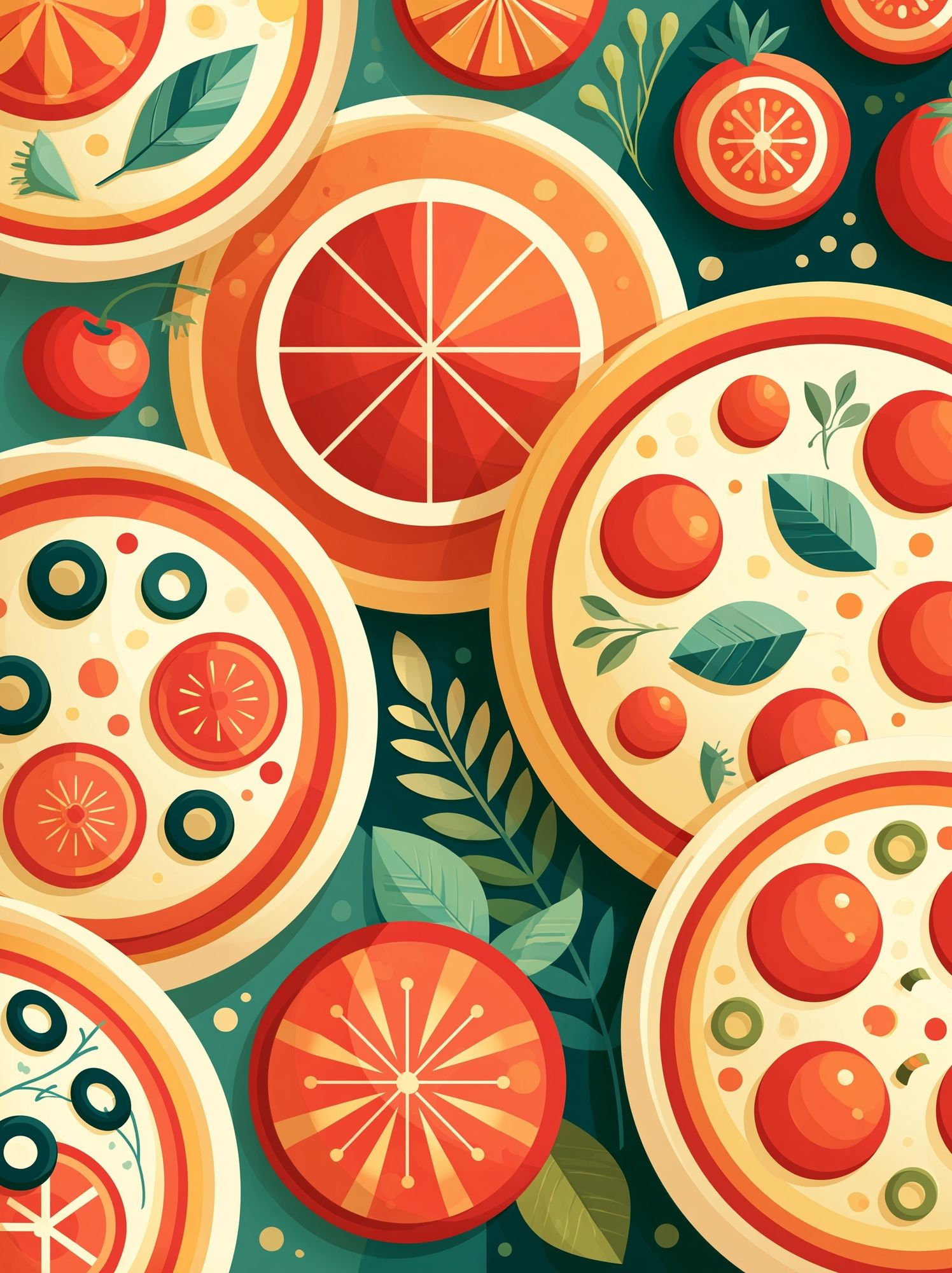 Citrus Slices Pattern Illustration Poster. poster detail