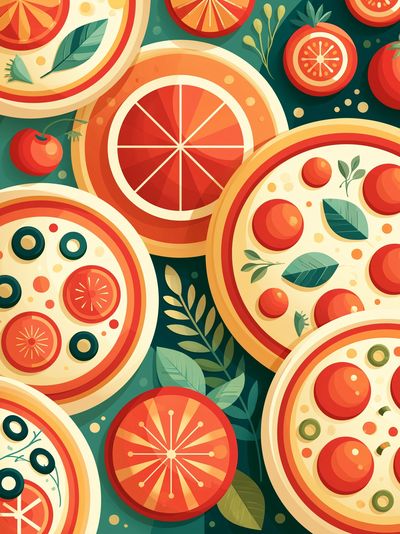 Citrus Slices Pattern Illustration Poster. poster