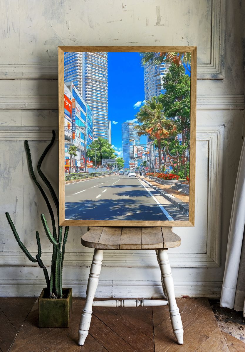 Urban Cityscape — Illustration Print. — room view 1