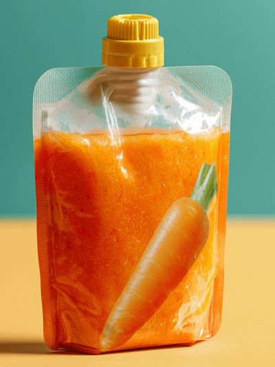 Carrot Juice Pouch Photography Poster.