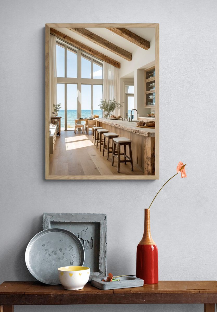 Coastal Kitchen Interior Photography Poster. — room view 3