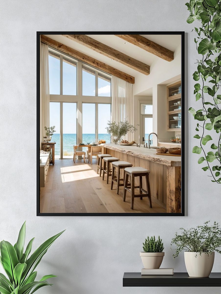 Coastal Kitchen Interior Photography Poster. — room view 4