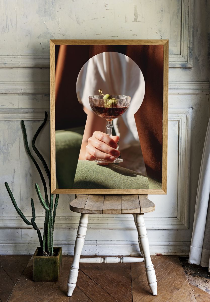Cocktail Hand Portrait Photography Poster. — room view 1