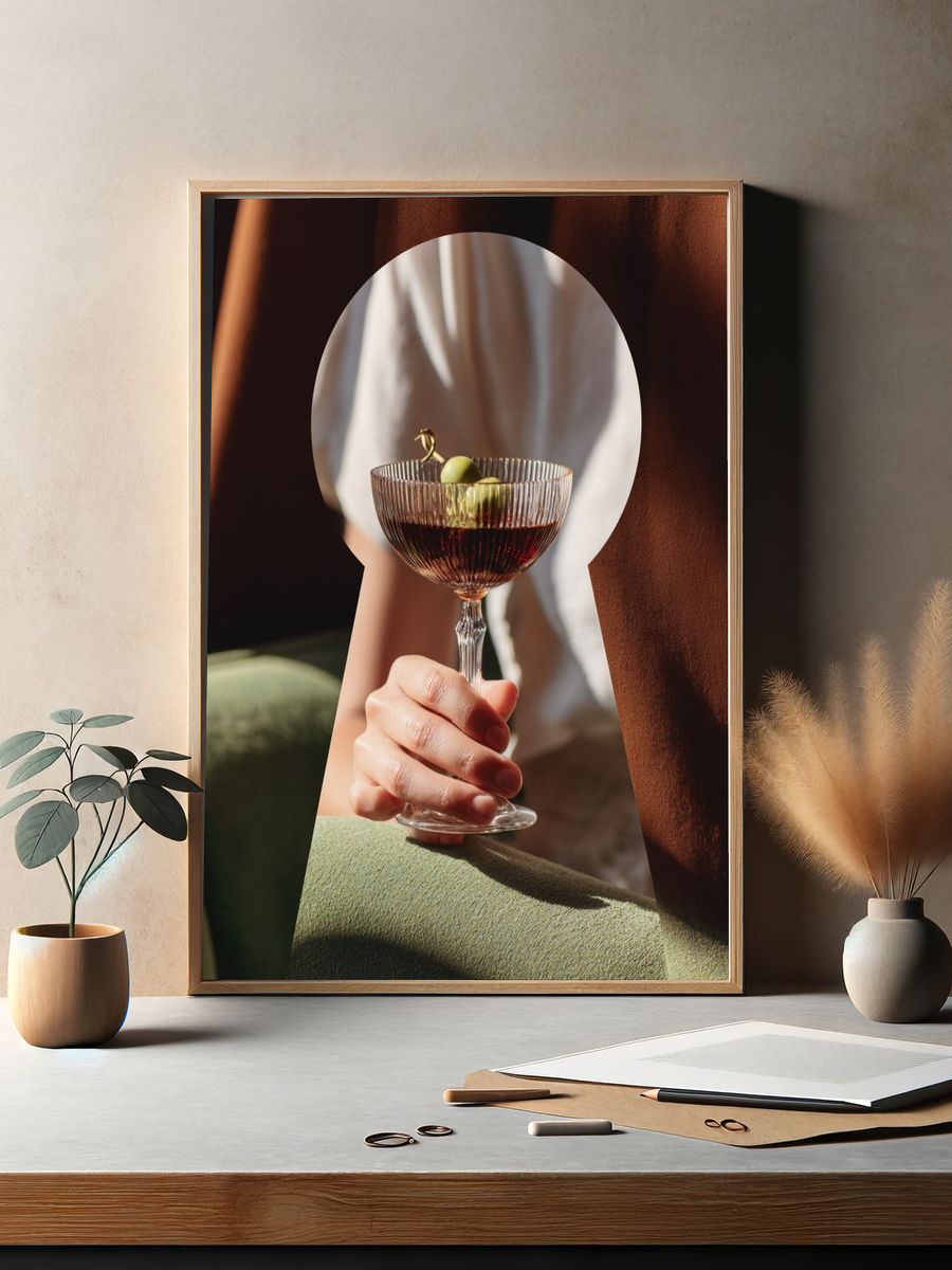 Cocktail Hand Portrait Photography Poster. — room view 2