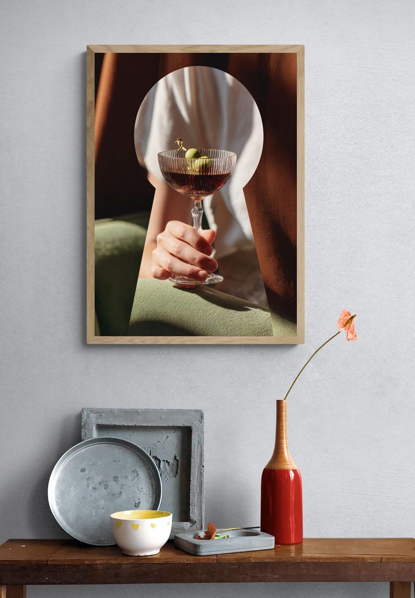 Cocktail Hand Portrait Photography Poster. — room view 3