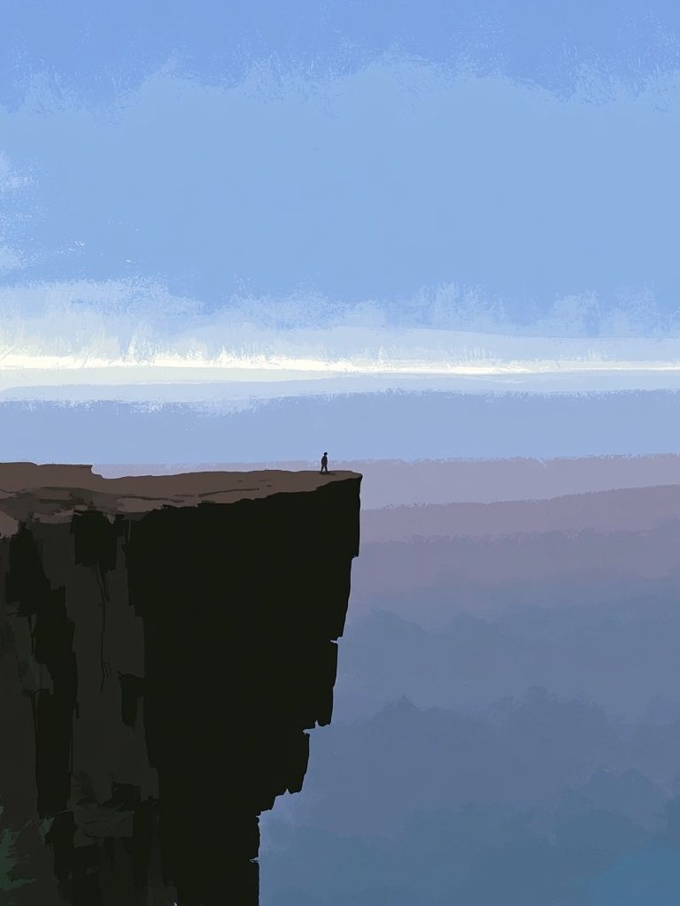 Cliff Edge Horizon Illustration Poster. poster detail
