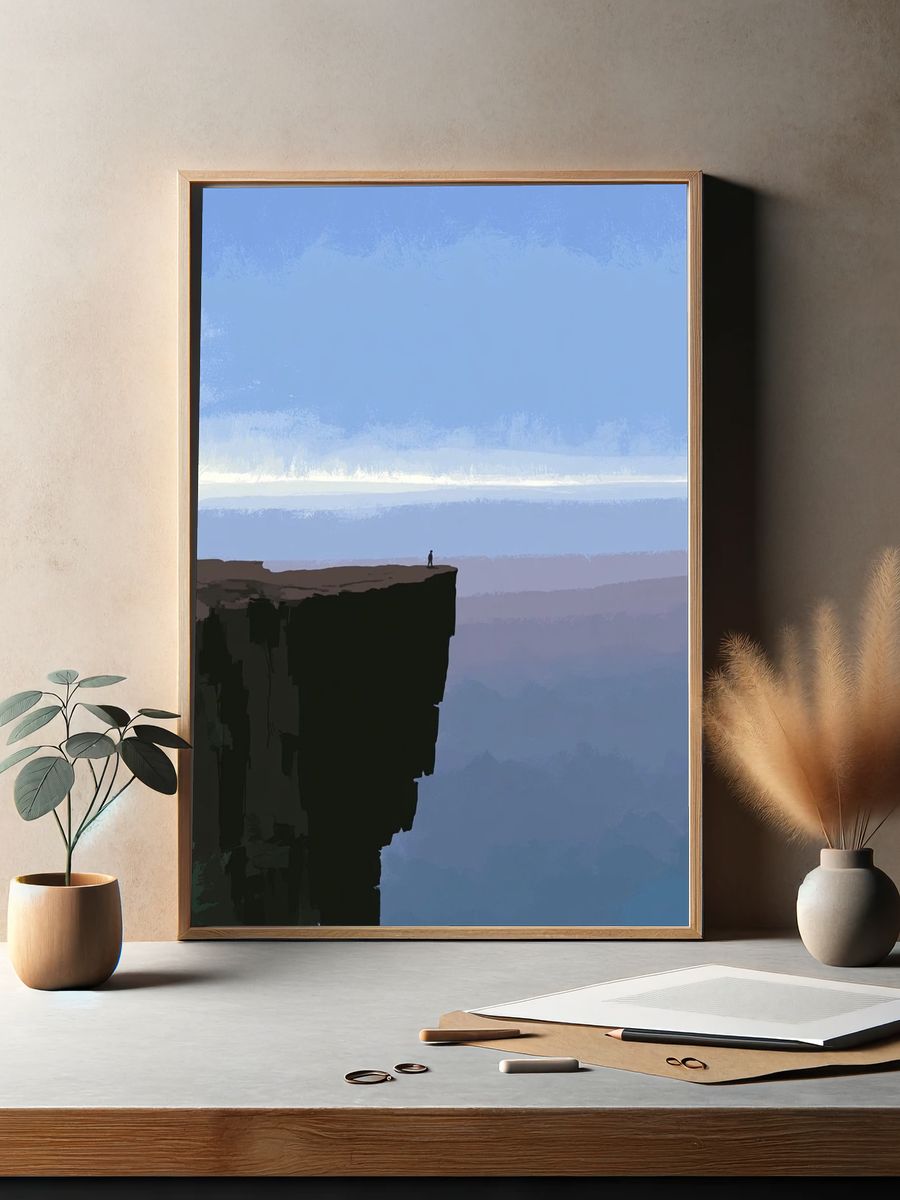 Cliff Edge Horizon Illustration Poster. — room view 2