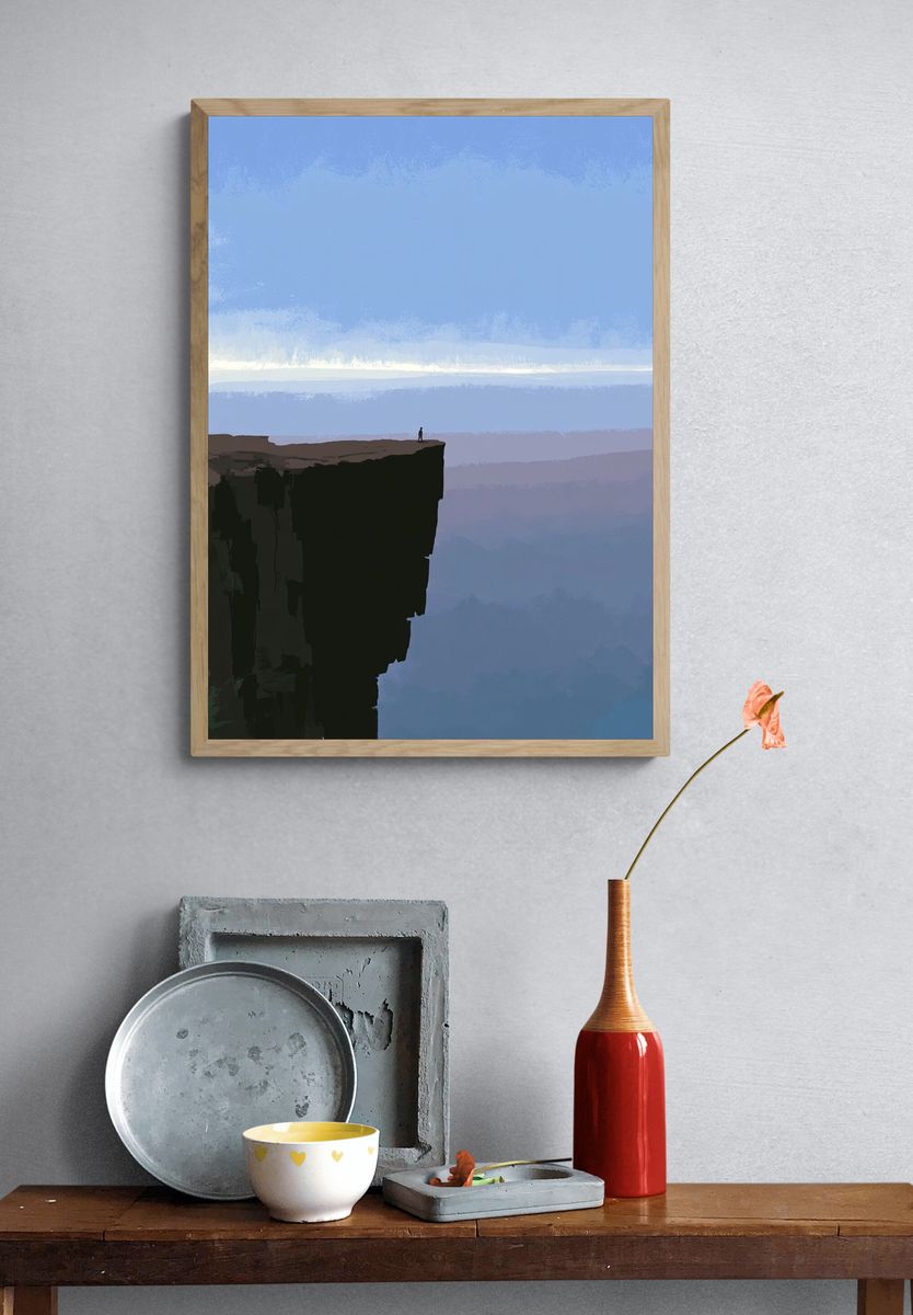 Cliff Edge Horizon Illustration Poster. — room view 3