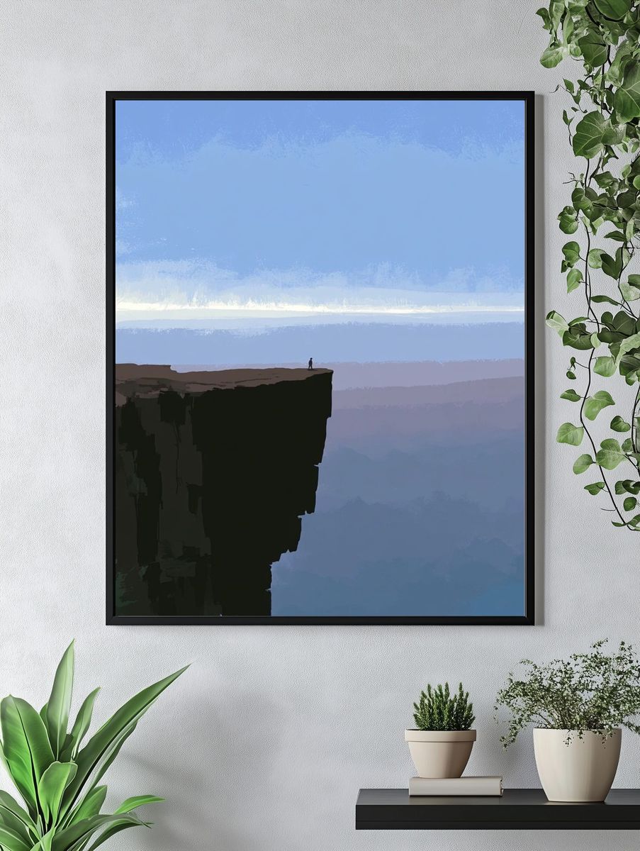 Cliff Edge Horizon Illustration Poster. — room view 4