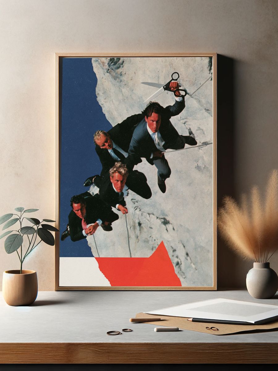 Cliffside Climbers Vintage Poster. — room view 2